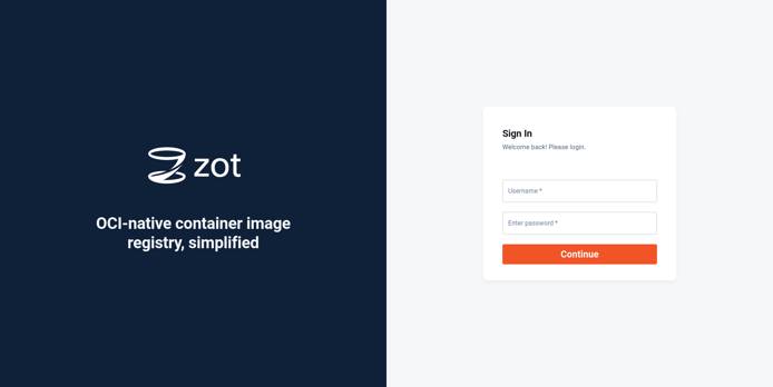 zot login page