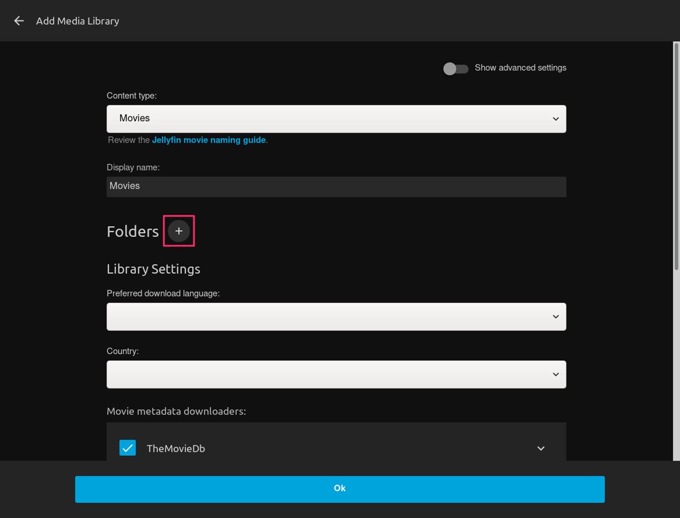 Choose the “Folders” button